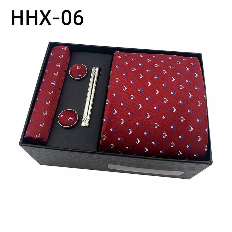 Paisley Men'S Tie Square Cuff Tie Clip Gift Box Set Business Casual Tie Black Gift Box