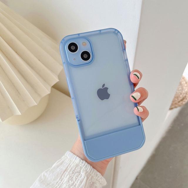 For Iphone 13 11 12 14 Pro Max Case Stand Holder Transparent Cover For Iphone Se 3 2022 2020 Xs Xr 7 8 14 Plus Shockproof Bumper