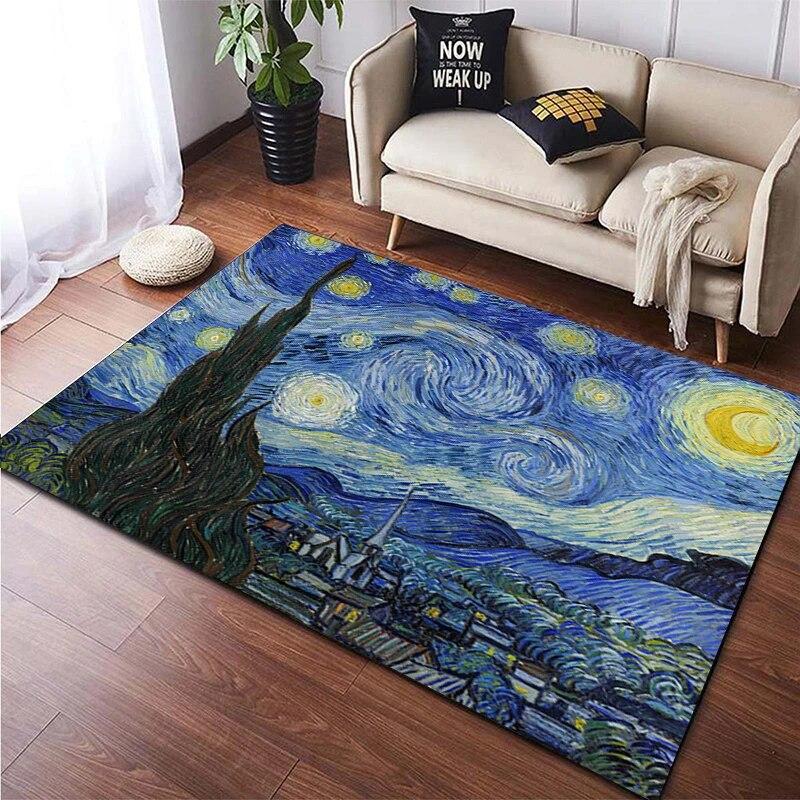 Famous Paintings Art Printed Large Area Rug Soft Carpet Home Decoration Mats Dropshipping Rugs and Carpets for Home Living Room