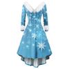 Women's Fashionable Casual Fitted Christmas Print Party Long-Sleeved Dress