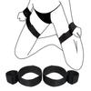Warmtrees SM Goods Leg Spread Belt Handcuffs Ankle Cuffs Set Leg Spread Restraint Bondage Belt Training Leg Spread Adult Toy Black M-shaped M-shaped