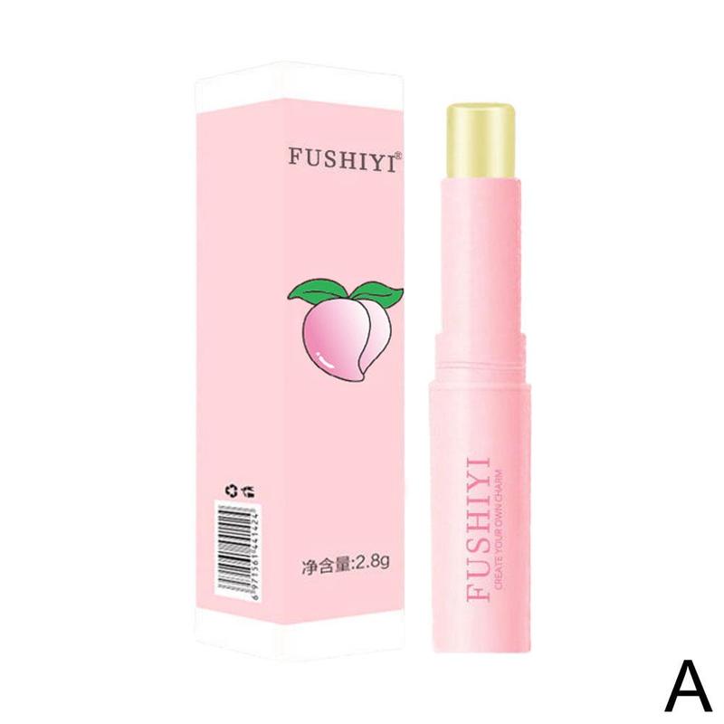1 PC Natural Pêssego Lip Balm Hidratante de Longa Duração Mudança de Temperatura Produto de Hidratação Anti-R6X4
