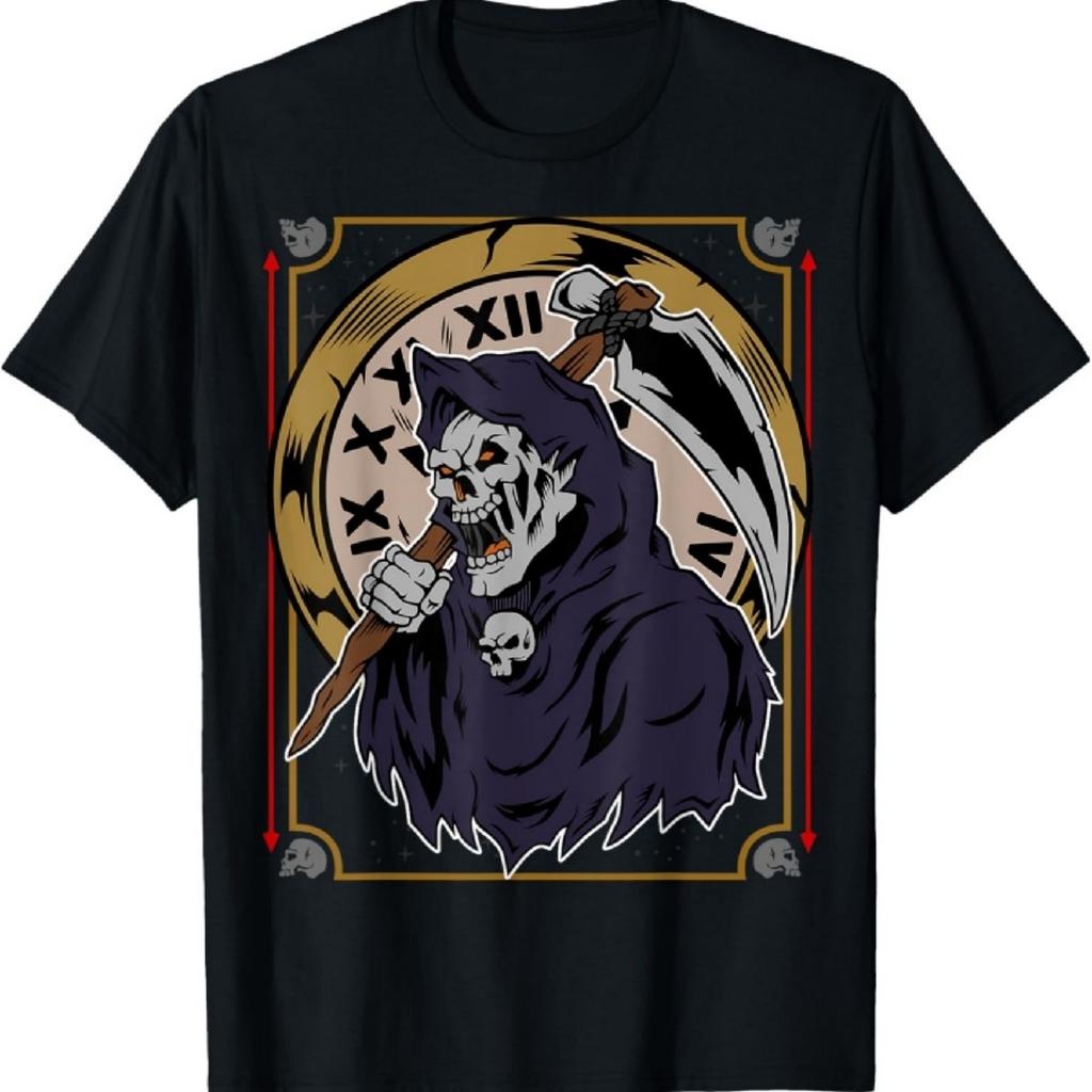 Death Tarot Card Goth Grim Reaper Skull T-Shirt