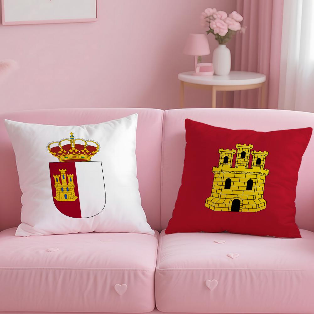 Castile La Mancha Spain Cushion Cover Soft Short Plush Double-Sided Printing Home Decor Machine Washable Pillow Case Gift
