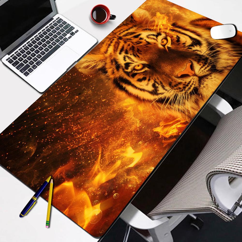 HYBXAXC Tiger Mousepad Gamer Pc Mouse Pad Gaming Accessories Desk Mat Computer Keyboard Mats Office Anime Extended Mouse Mat