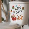 Cartoon Santa Claus Elk Gifts and English Slogan Toilet Stickers for Home Decoration