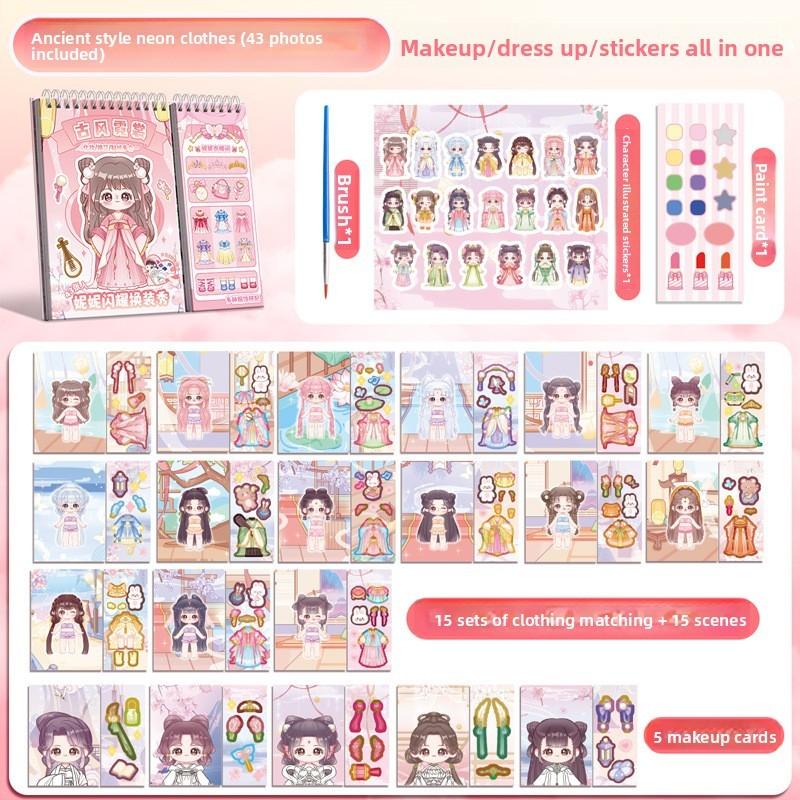 Princess Dressup Sticker Book With Classic Style Scenes For Kids Diy Fun Fashion