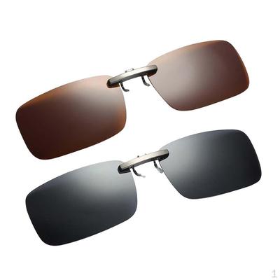 Paquete de 2 gafas de sol abatibles con clip UV400, gafas de visión nocturna para conducir y pescar