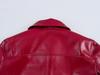 2025 Spring Women's Red Glossy Leather Lapel Jacket – European & American Style