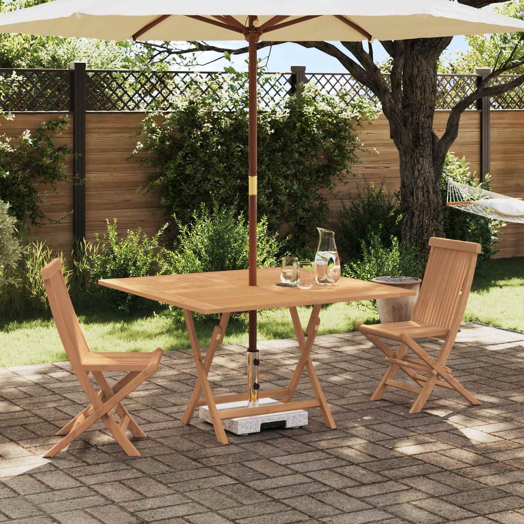 Garden Bistro Set 3 Pcs Natural Solid Wood Teak