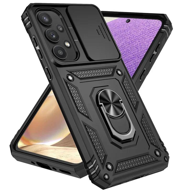 For Samsung Galaxy A16 A06 M53 M33 Case Ring Holder Armor Shockproof Coque For Galaxy A73 A13 A53 A04 A33 A72 Lens Protect Cover