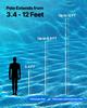 Pool Pole, 1 to 3.65 mm Telescoping Swimming Pool Cleaning Poles, Professional Adjustable Telescopic Pole with Extension Pole, Heavy Duty Cleaner
