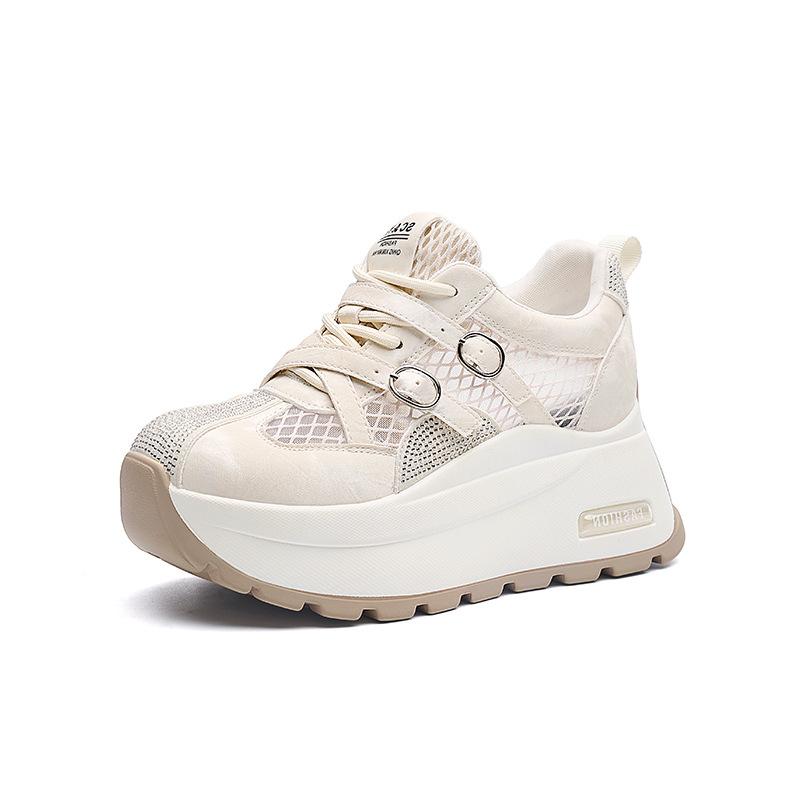 Small Man Thick-soled Height-increasing Forrest Gump Shoes Women's Summer New Mesh Breathable Korean Version Retro Versatile Dad Shoes