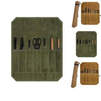 Płócienna Torba do Przechowywania Noży Szefa Kuchni Piknik Kemping Grill Kuchnia Przenośna Torba do Przechowywania Torba Szefa Kuchni Rolka na Dokumenty Przechowywanie bez dołączonych noży