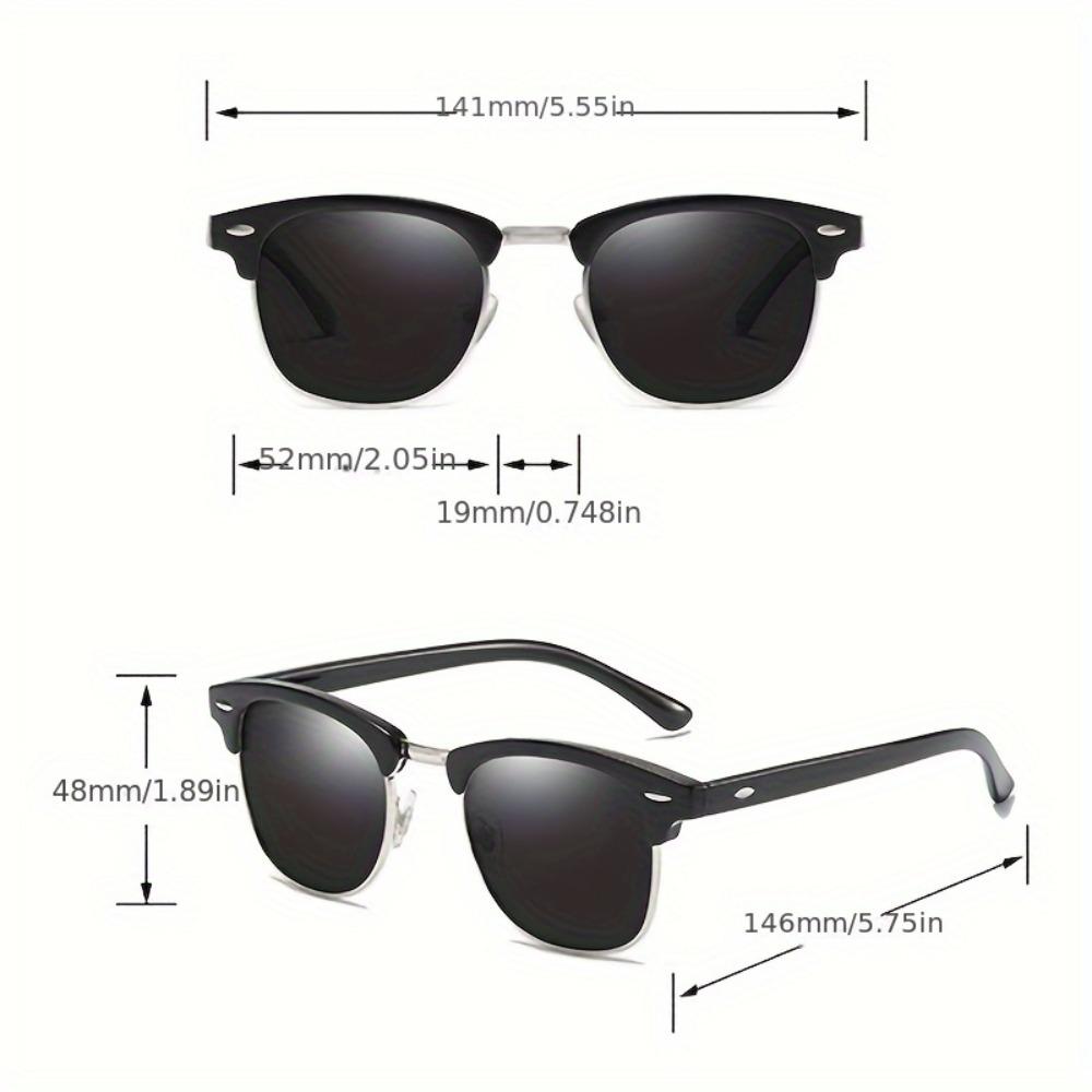 5PCS Classic Polarized Sunglasses Men Women Retro High Quality Sun Glasses Rivet Female Male Fashion Mirror Sunglass