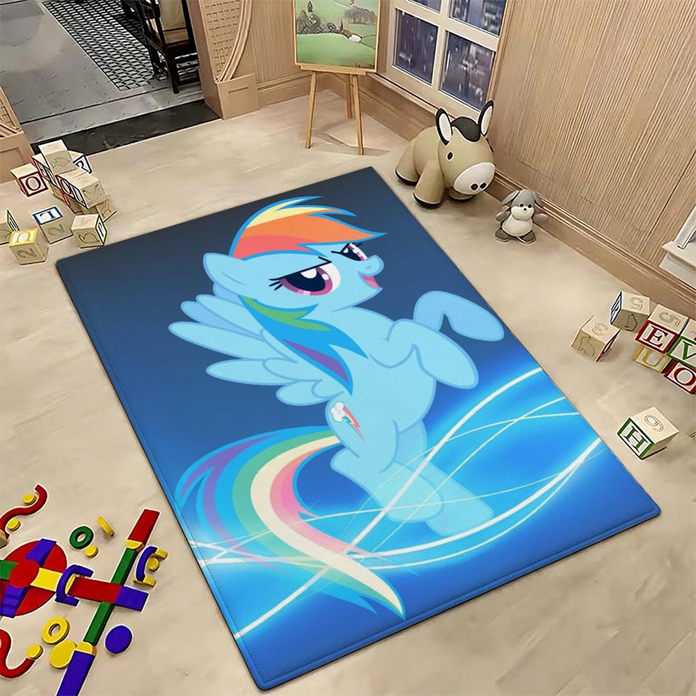 Magical Friendship Pony Gang Theme Rug Soft Nonslip Carpet For Bedroom Study Home Decor Holiday Gift