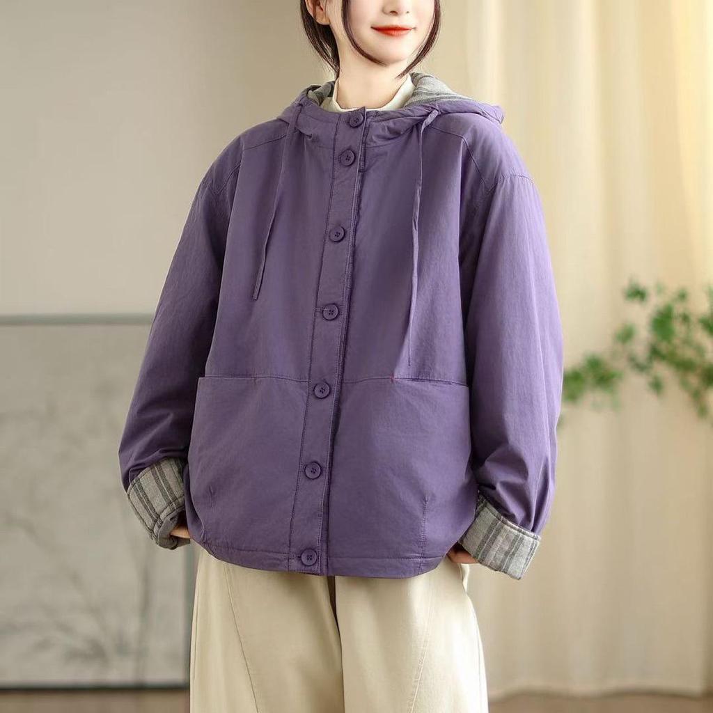 2025 Winter Hooded Thick Warm Cotton Jacket - Korean Retro Style Women's Outerwear #61051