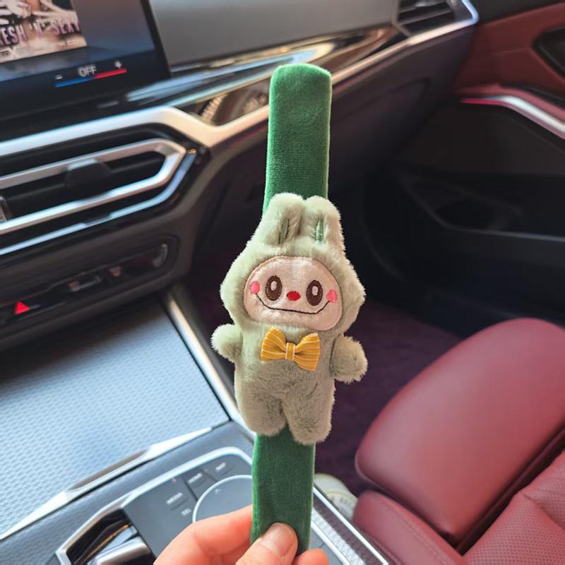 6 PICS Cartoon Labubu Slap Snap Wrap Wristband Bracelet Cute Funny Toys Children Hand Ring Decoration