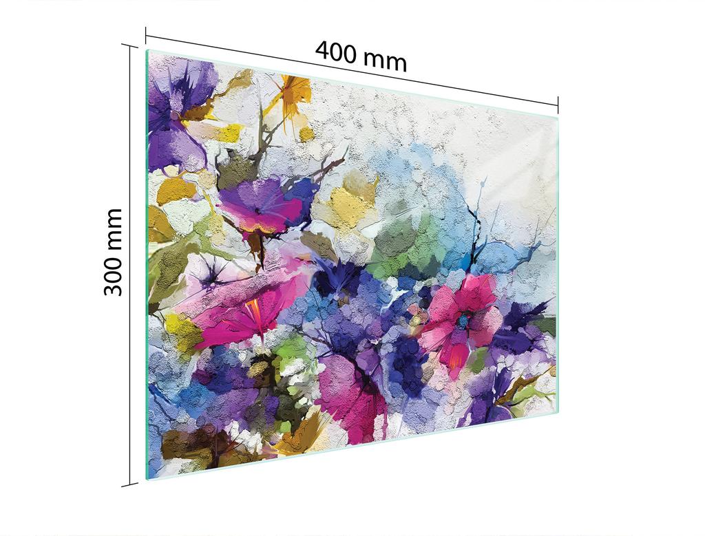 SZKLANA DESKA DO KROJENIA 40x30 KWIATY