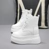 The New Platform Leather Boots Are Heightened, Simple and Solid Color, Light and Not Tiring, Muffins and Short Boots.