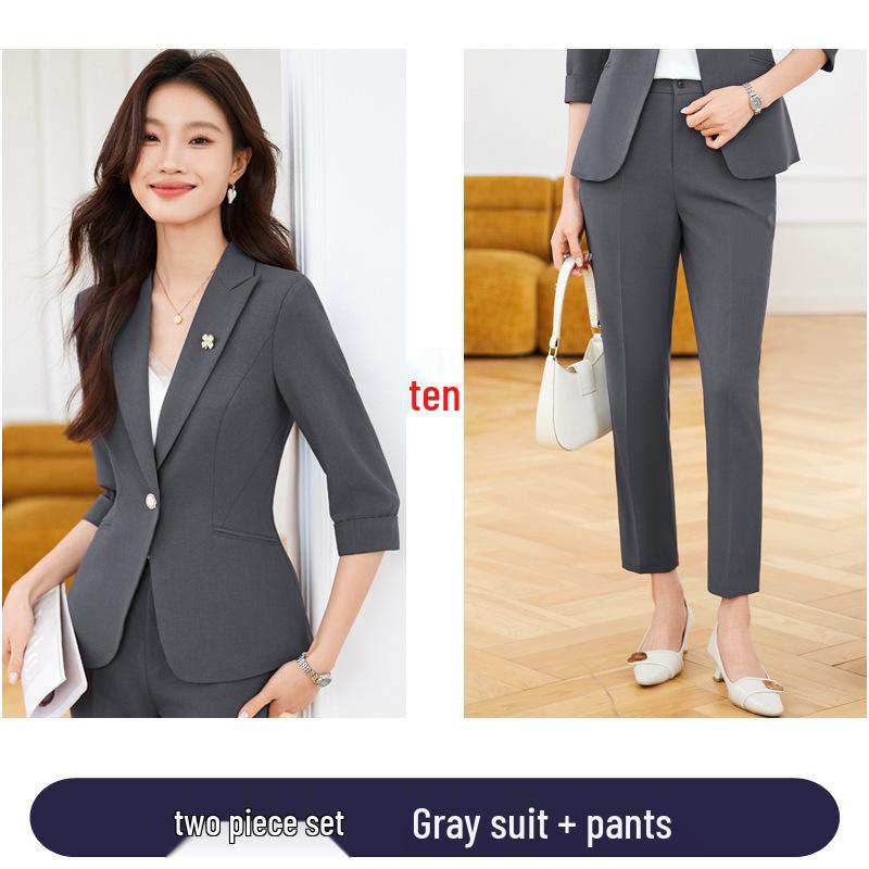 Women's Seven-Sleeve Professional Suit Set - Spring Fashion Formal Dress for Work and Interviews