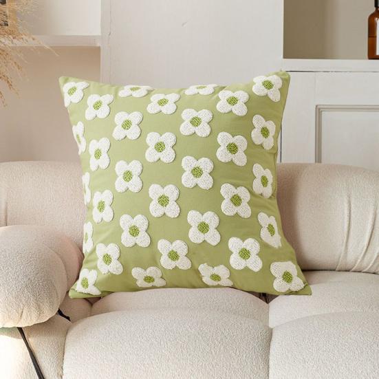 Yousheng Plush Flower Pillow Cover Spring Summer Throw Pillow Case Farmhouse Decor Pillow Case with Hidden Zipper for Sofa Bed Home Decoration