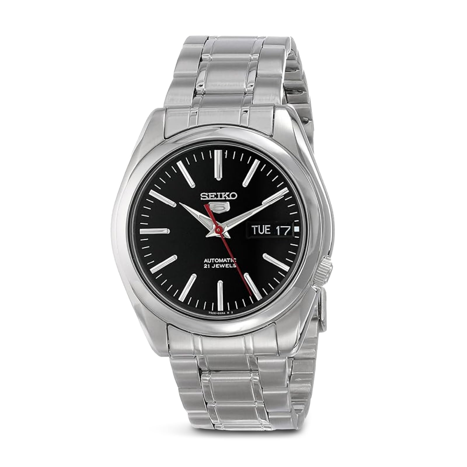 Seiko Men s 5 Automatic SNKL45K Black Stainless Steel Dress Watch