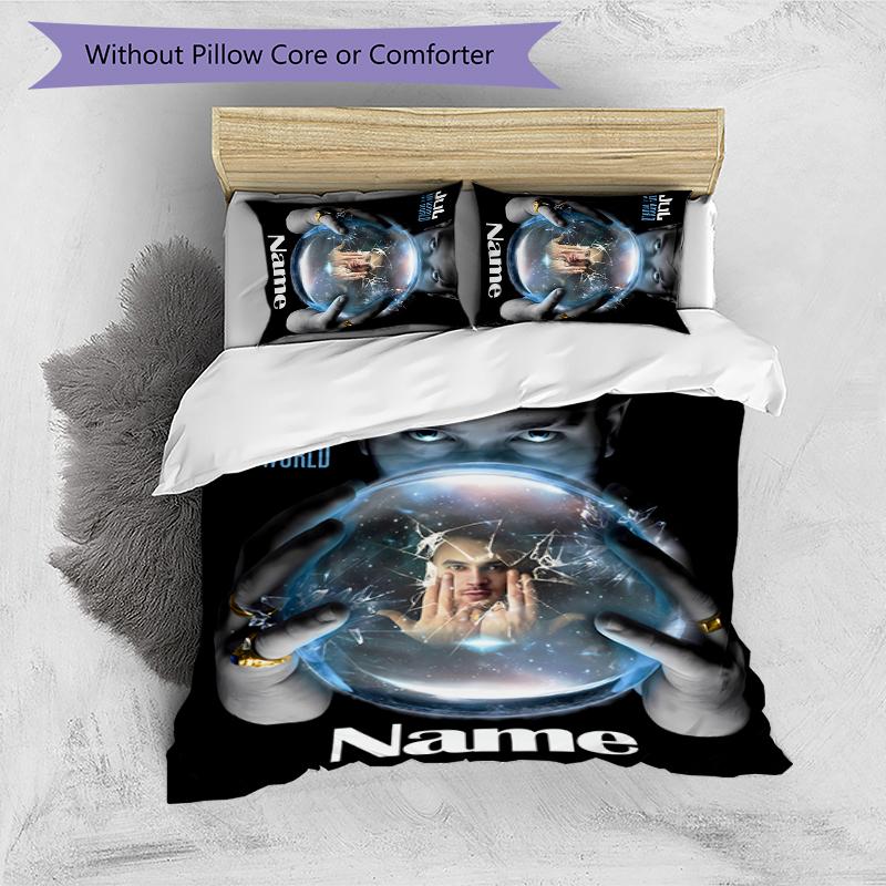3pcs Custom Name Cartoon Jul rapper Bedding Set Duvet Cover Closure Includes 1 Duvet Cover & 2 Pillowcases for All Seasons Bedroom Decor