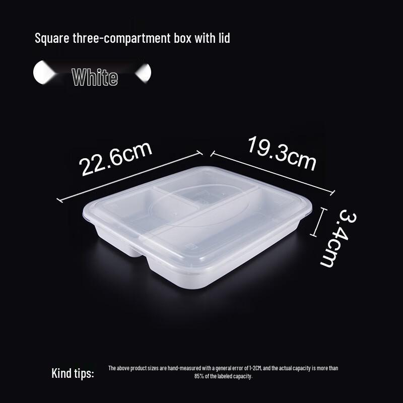 Disposable 3-Compartment Meal Prep Containers
