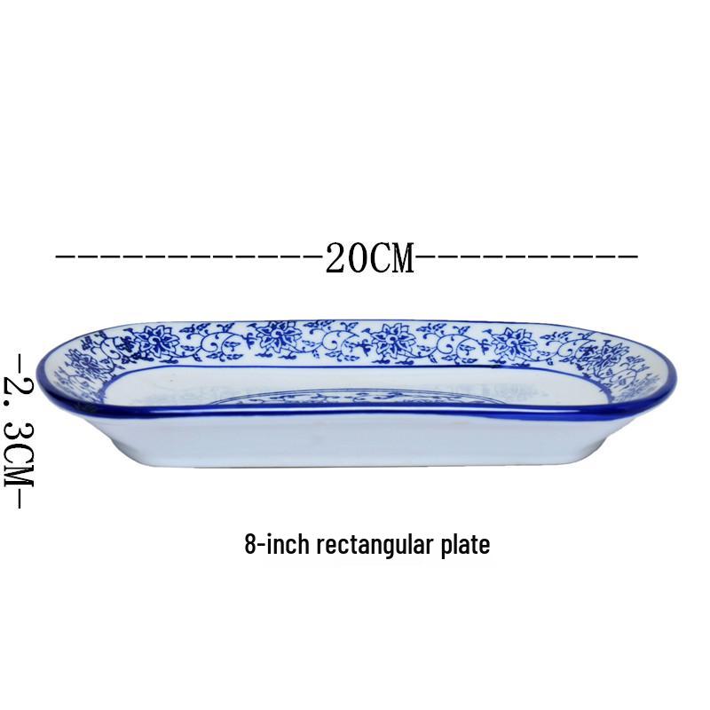 Seven-Inch Blue and White Chinese Porcelain Noodle Bowl - Anti-Scalding, Thickened Ceramic for Beef or Cold Noodles