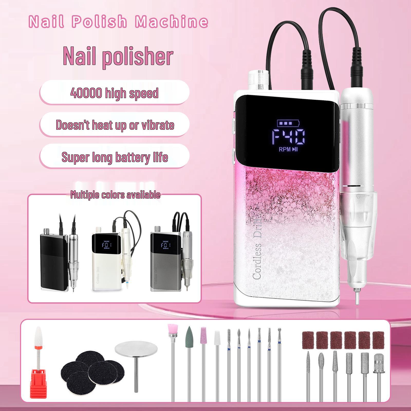 

Rechargeable 40,000 RPM Portable Electric Nail File & Polishing Machine
