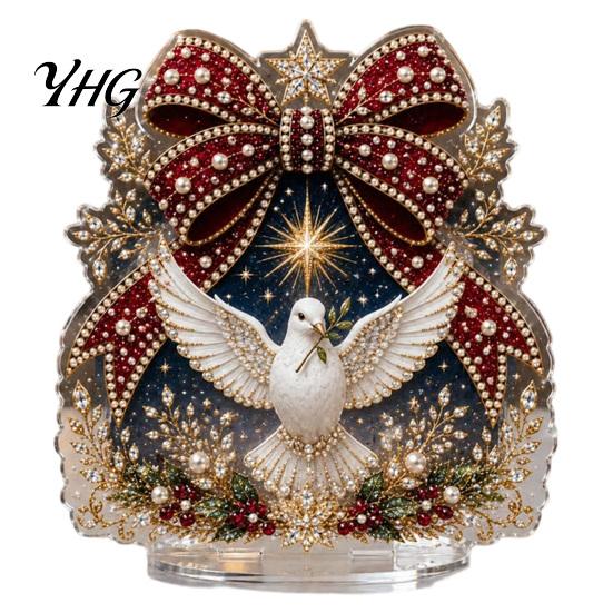 Holiday Table Decorations for Party Christmas Faux Diamond Painting Tabletop Ornaments, Beginner-Friendly DIY Acrylic Rhinestone Art Ornaments