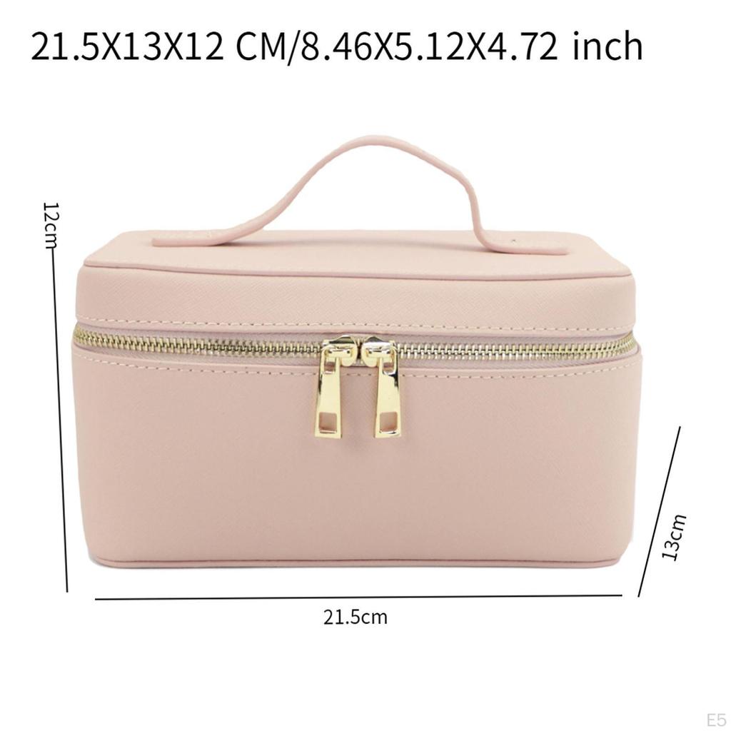 Chic Faux Leather Makeup Bag with Removable Dividers