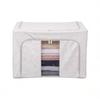 Tianshan Cotton Linen Patterned Fabric Storage Box with Transparent Window for Quilts and Clothes