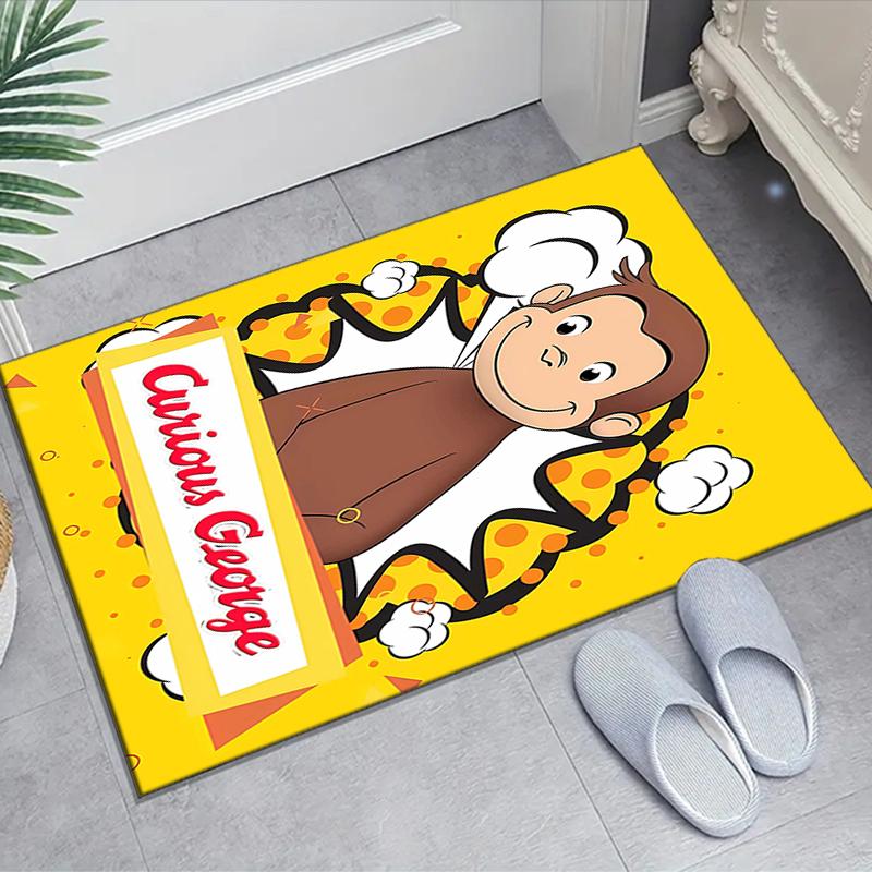1pc Curious George (4) Design Area Rug - Non-Slip, Soft & Cozy Floor Mat for Living Room, Bedroom, Office - Indoor/Outdoor Decorative Carpet