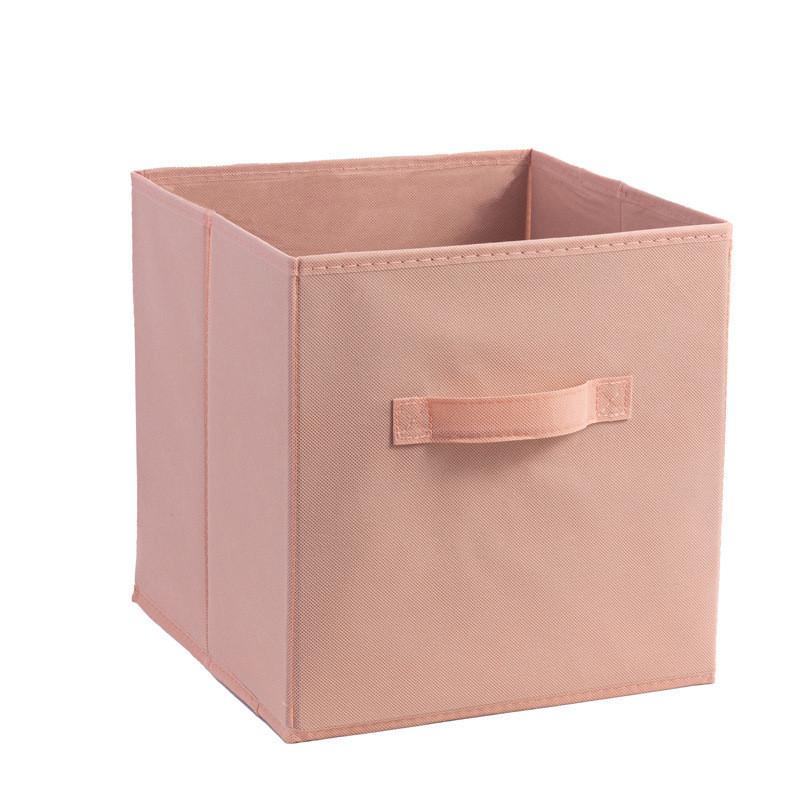 

Home Storage Foldable Collapsible Folding Box Home Clothes Organizer Cub Fabric Pink