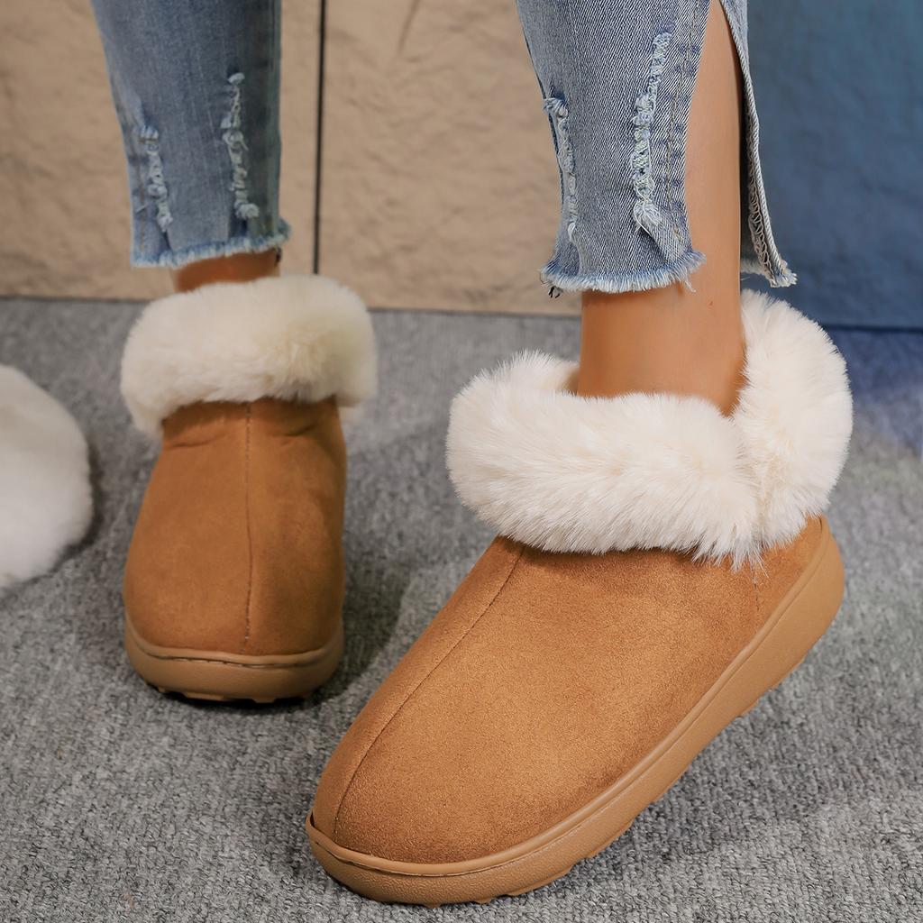 Fashion Shoes for Women New Autumn Winter Retro Snow Boots Women Warm Short Plush Loafers Designer Flat Nude Women Boots Botas De Mujer