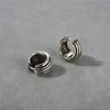 Retro Stripes Niche Cold Wind Silver Plain Ring Ear Buckle Autumn And Winter Fashion Commuting Must Enter Earrings Women