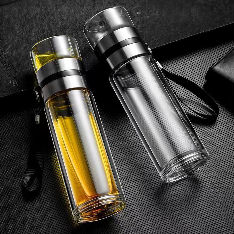 Changbaosen 300ml Double-Layer Glass Tea Infuser Bottle