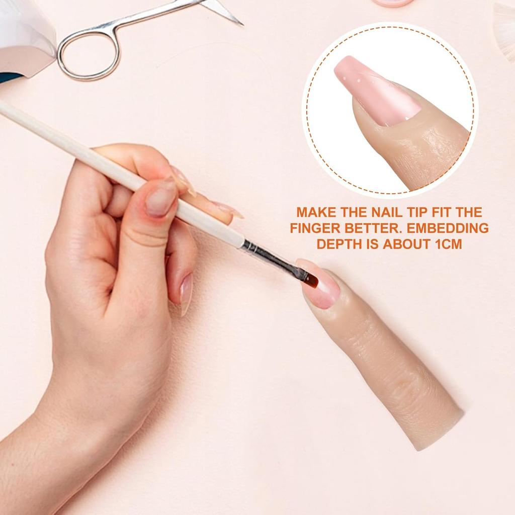 Mipcase manicure Artificial Finger Silicone Fake Finger artificial Bendable Nail piece human body Acrylic Silicone Nail Art Finger prosthetic hand