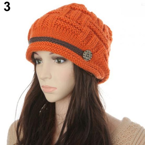 Women's Fashion Braided Autumn Winter Warm Baggy Beanie Knit Crochet Ski Hat Cap
