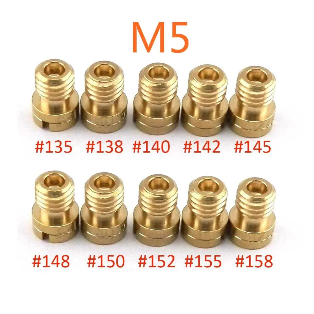 Pack of 10pcs Motorcycle Carburetor Main Jets Slow Pilot Jets M4 M5 6mm Thread for PWK Keihin OKO CVK Carb Set Injector Nozzle