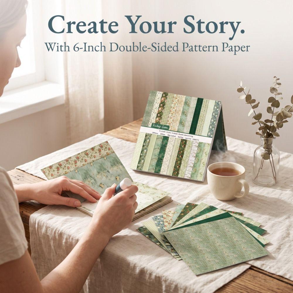 24 Blatt Blumendruck Scrapbook-Papier 6 Zoll Hintergrundpapier Dekoratives Papier Bastelbedarf DIY