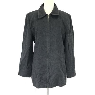 Vintage Bulgaria Jessica Cashmere Blend Wool Coat Women L Gray Full Zip(USED)
