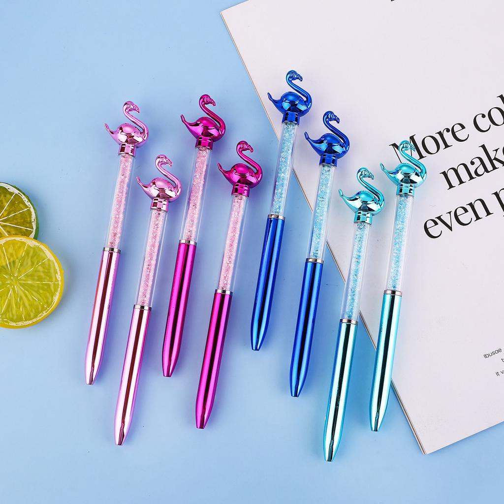 1Pc  Colored Metal Flamingo Pen 0.5mm Quick Drying Without Touching Hands Suitable for Office W, Diaries, and Student Classroom Prizes Back To School