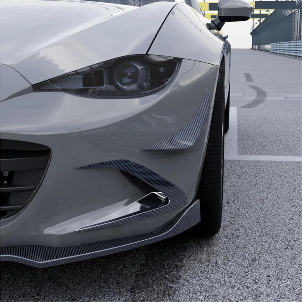 Compatible for Mazda MX-5 Miata ND 2016 2017 2018 2019 2020 2021-2024 Car Front Bumper Spoiler Fog Lamp Cover Air Knife Splitter Body Kit(Carbon