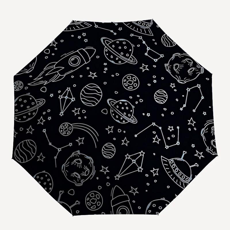 1pc Space Exploration Automatic Umbrella - Automatic Opening And Closing, Sturdy Iron Frame, Formal Occasions yy251018248