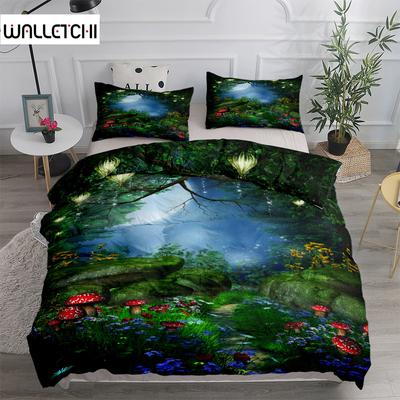 Cottagecore Forest Roads Bedding Set King Queen Double Full Twin Single Size Duvet Cover Pillow Case Bed Linen Set