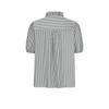 Damska stylowa koszula casual w paski z marszczonymi krótkimi rękawami i stojącym kołnierzykiem Luźny top T-shirt