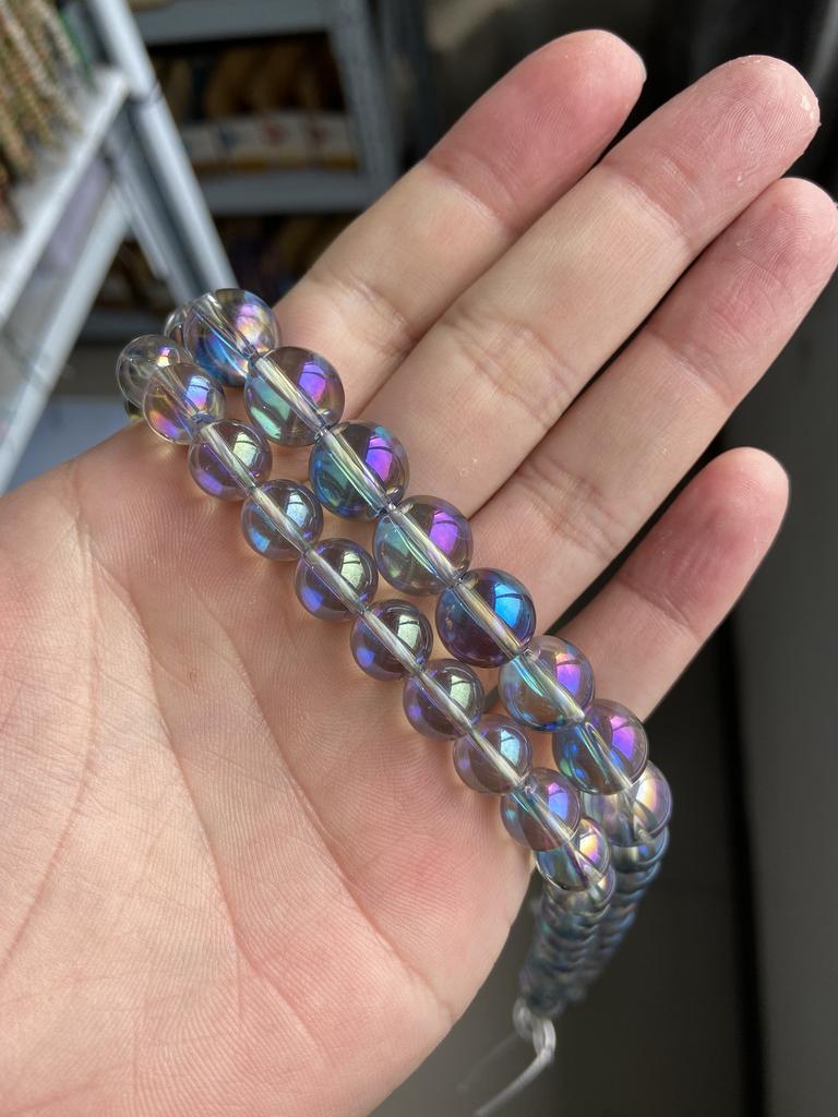 6/8/10/12 MM Crystal Beads AB Polished Austria Crystal Glitter Moonstone Round Loose Beads For Jewelry Making Round Spacer Beads